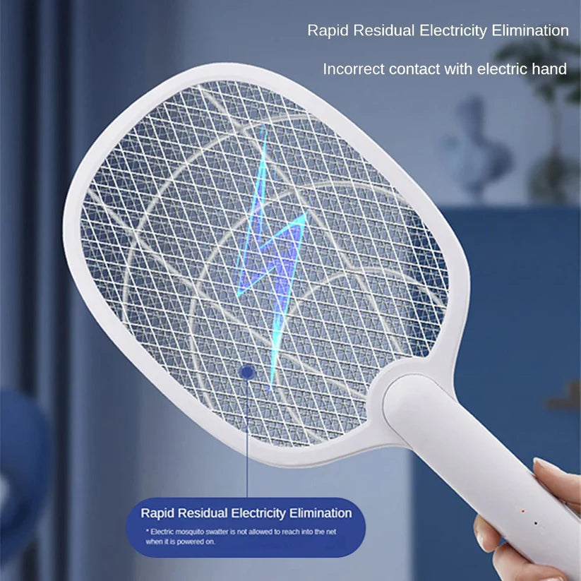 2-in-1 Electric Mosquito Swatter & Bug Zapper – 2500V USB Rechargeable Insect Killer Racket